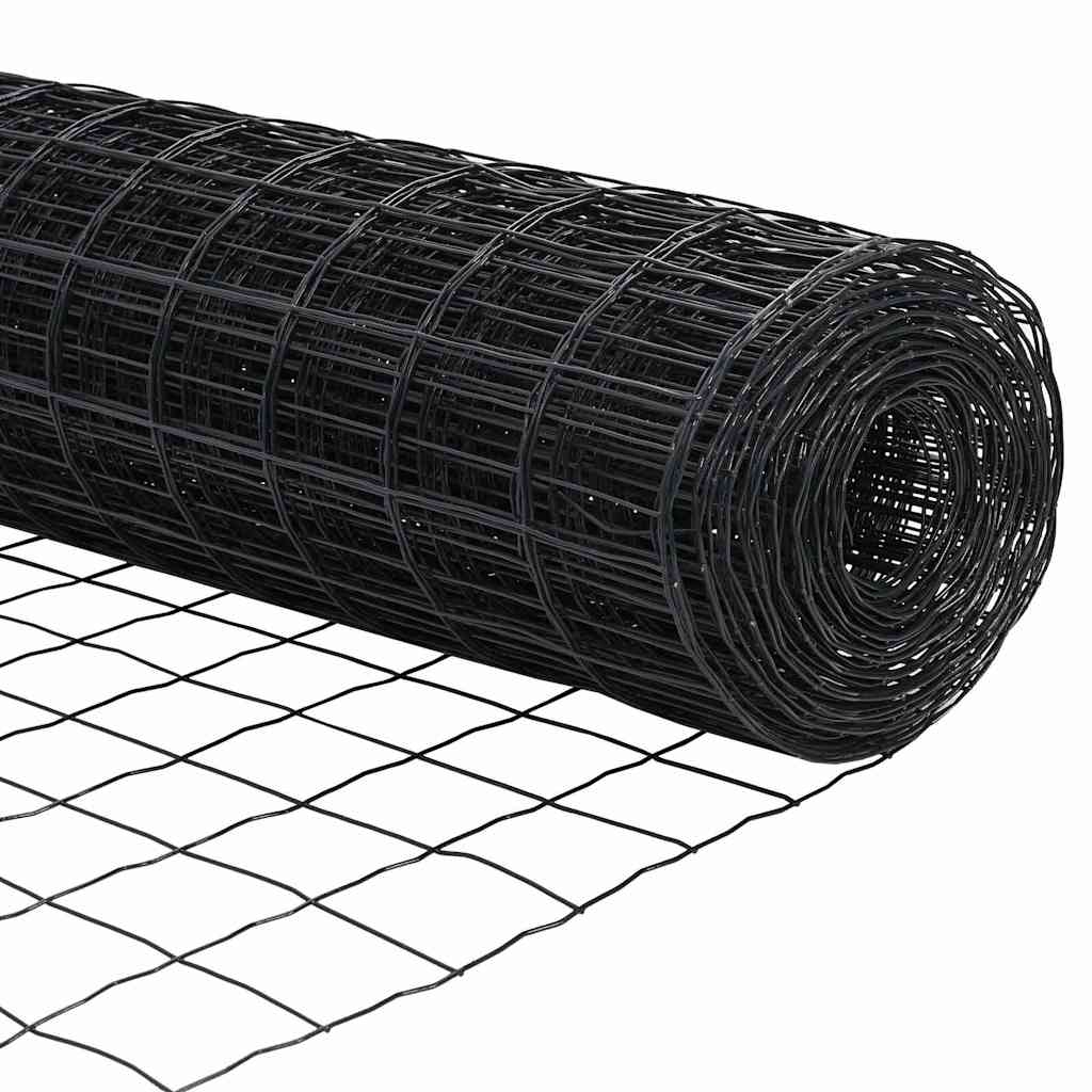 Kerítés oszlopokkal Szürke 1,6 x 10 m Acél és PVC