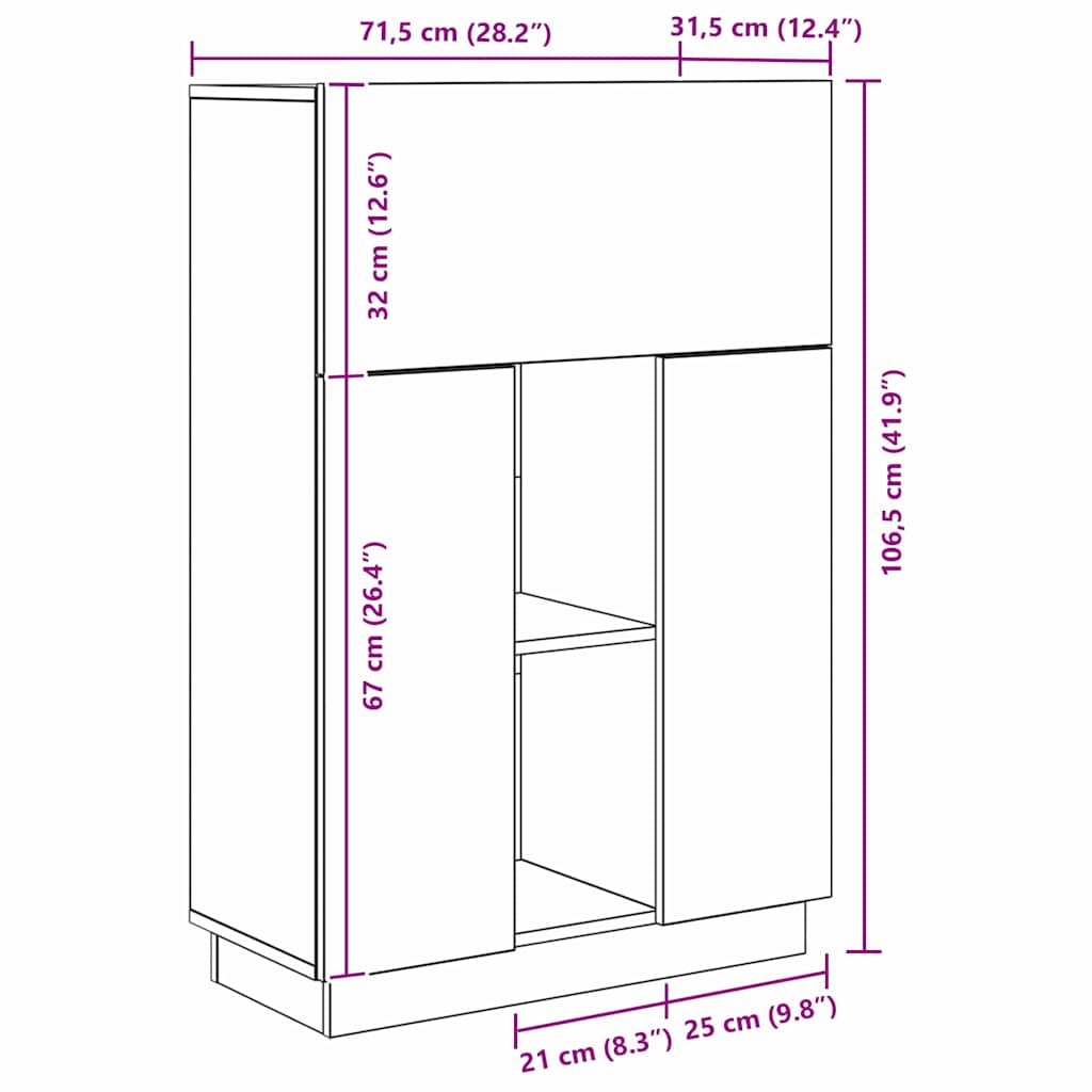 Asztal Öreg fa Szerelt Fa 71.5 x 31.5 x 106.5 cm