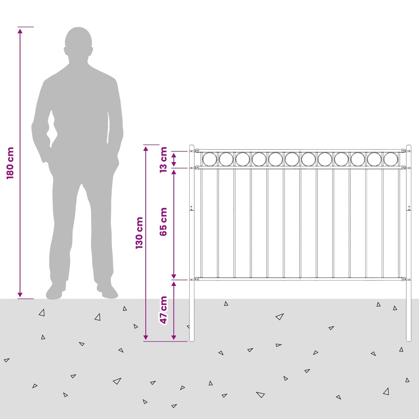 Kerítéselem ASSEN 170 x 130 cm Acél Szürke