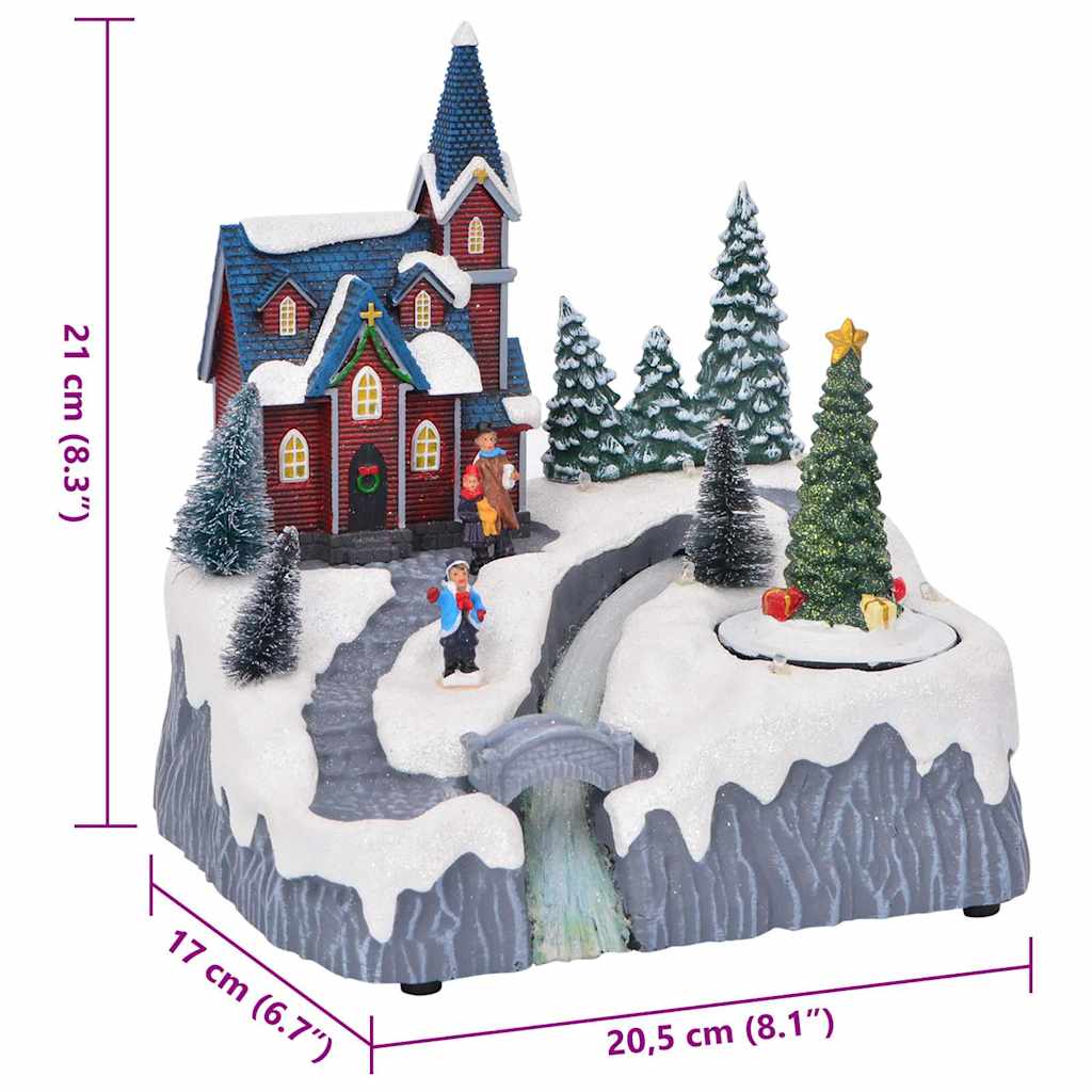 Karácsonyi Falu Dísz Sokszínű 20,5 x 17 x 21 cm Műanyag