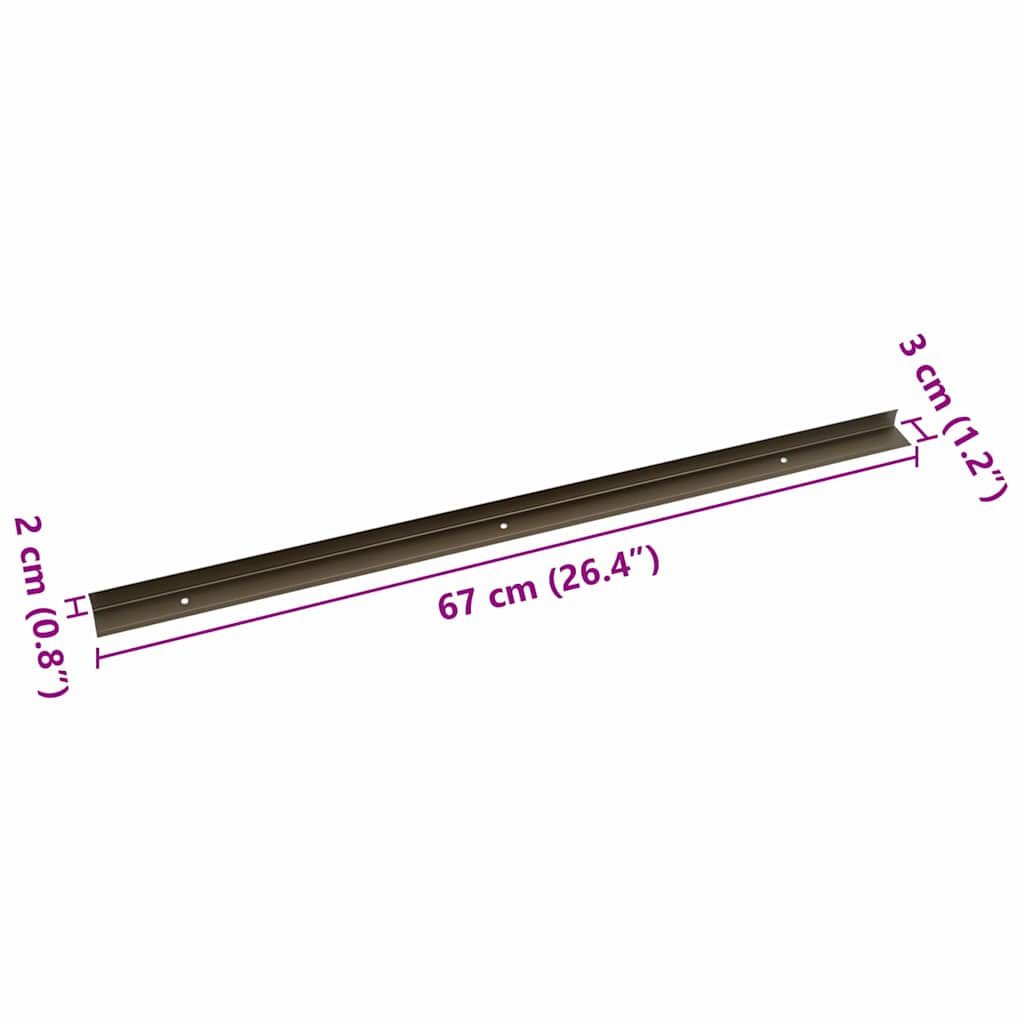 Lépcsőélvédők 30 pcs Barna 67 x 3 x 2 cm Alumínium