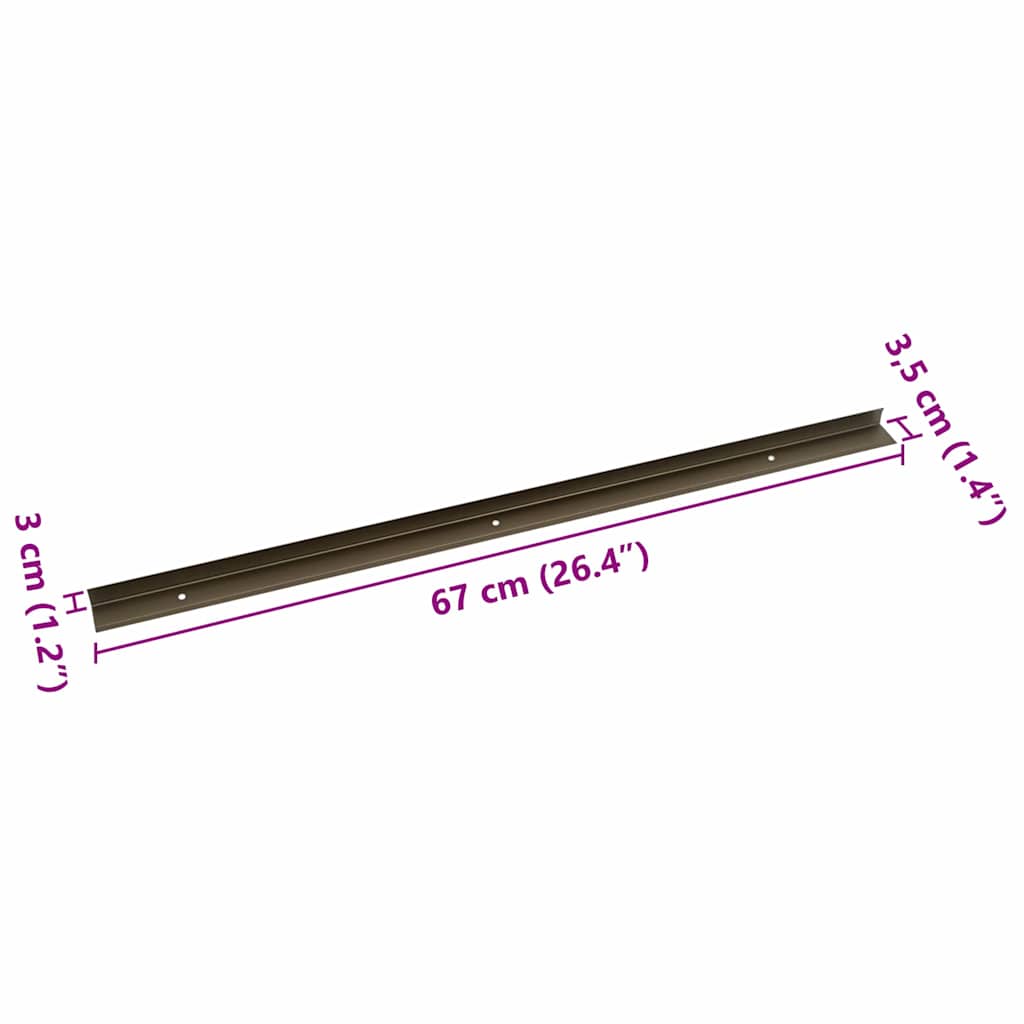 Lépcsőélvédők 30 pcs Barna 67 x 3.5 x 3 cm Alumínium