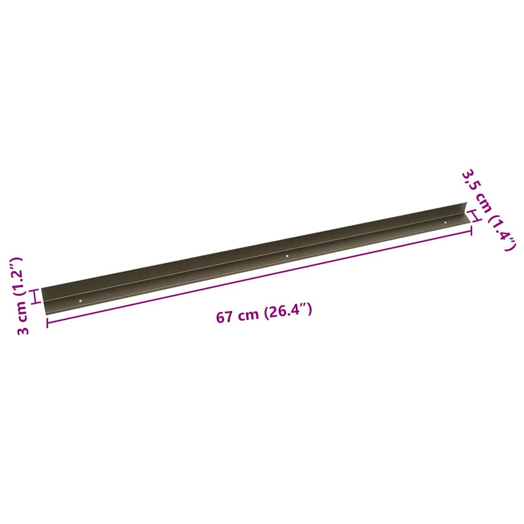 Lépcsőélvédők 10 pcs pezsgőszín 67 x 3.5 x 3 cm Alumínium