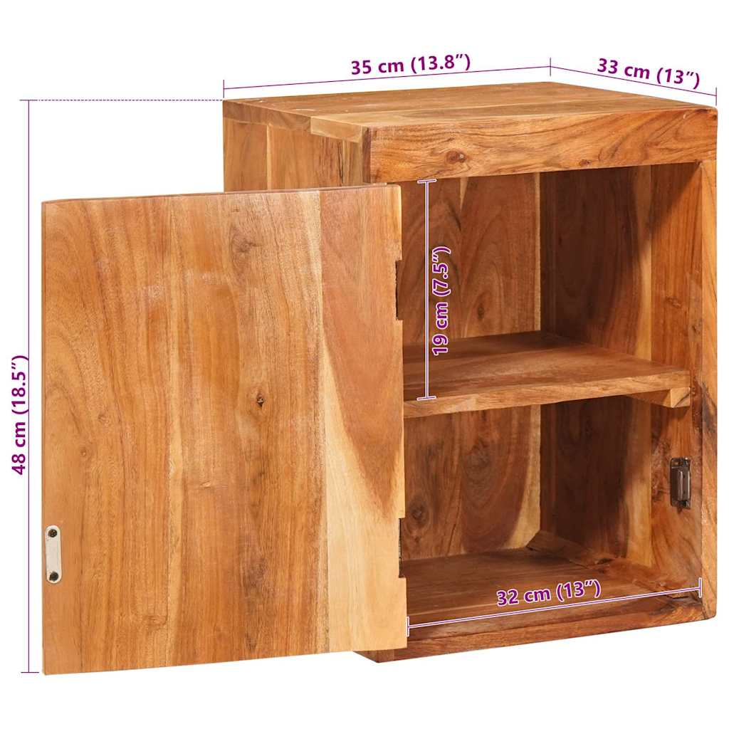 Éjjeli asztal 2 pcs Barna 35 x 33 x 48 cm Tömör Fa Akácia