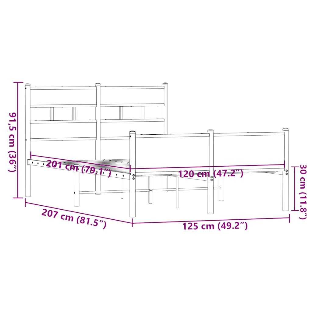 barna tölgy színű szerelt fa ágykeret matrac nélkül 120x200 cm
