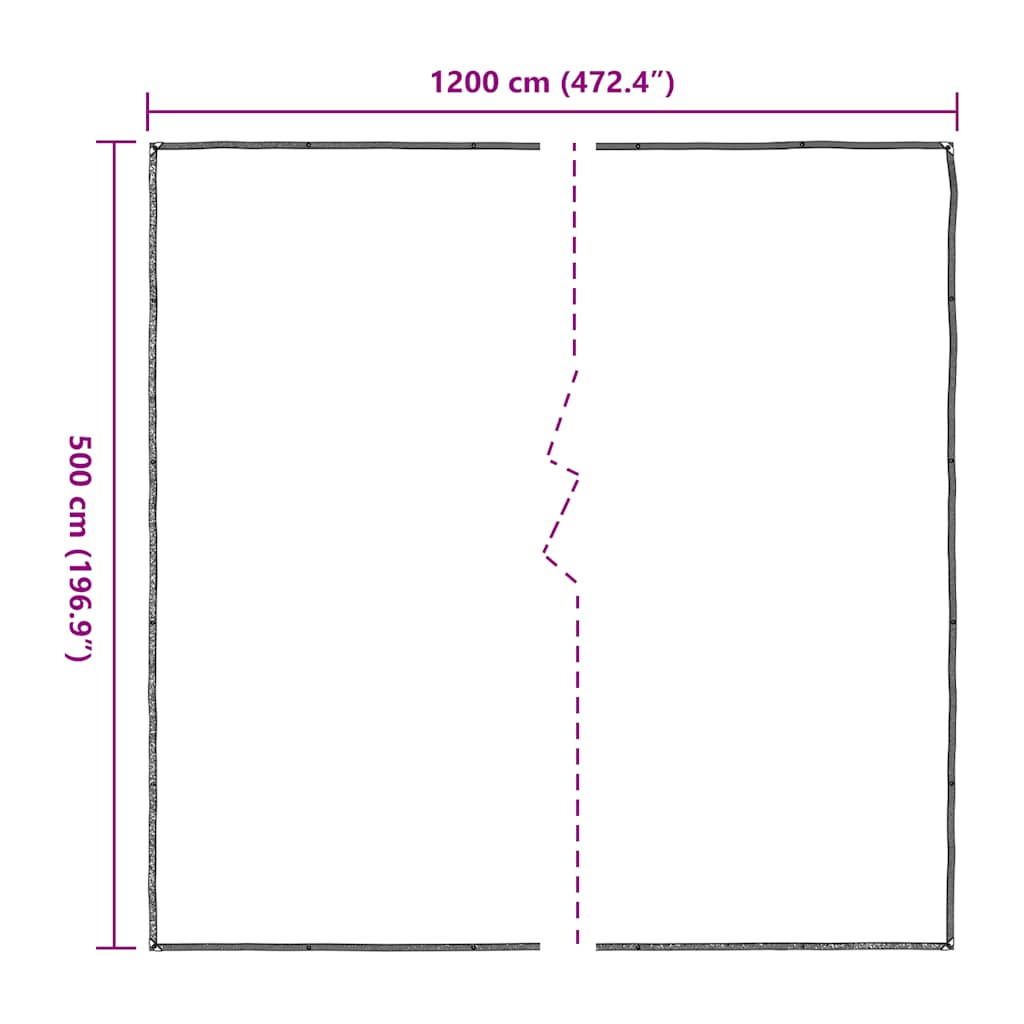 átlátszó ponyva lyukasztóval 5x12 m polietilén