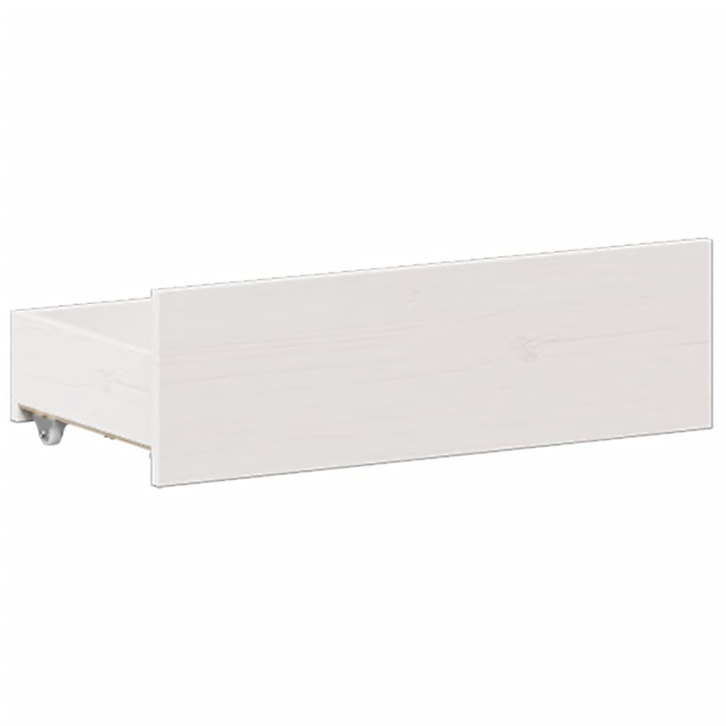 fehér tömör fenyőfa könyvespolcos ágy matrac nélkül 140x200 cm