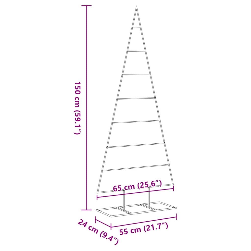fekete fém karácsonyfa dekorációhoz 150 cm