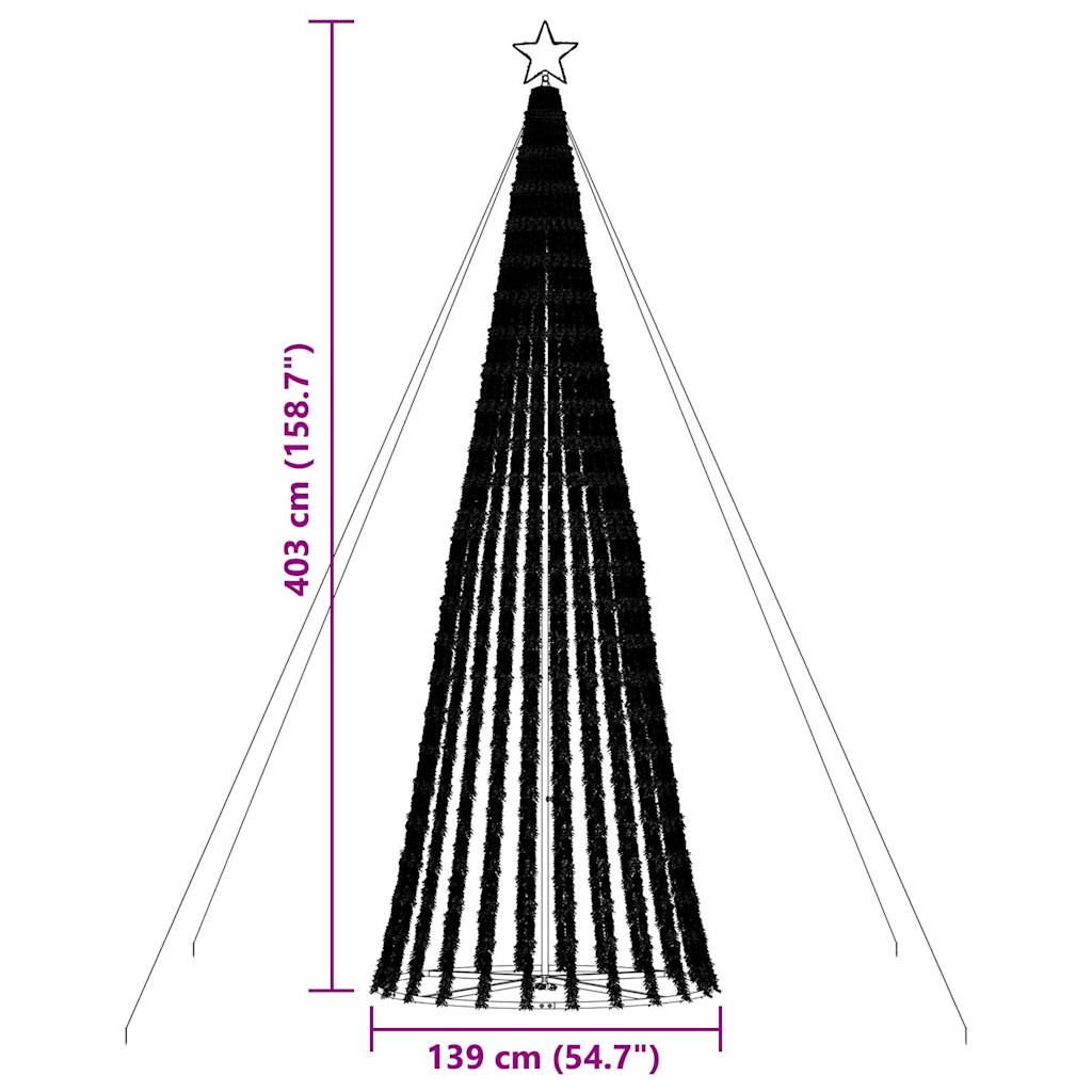 kék LED karácsonyfa 1028 LED 403 cm