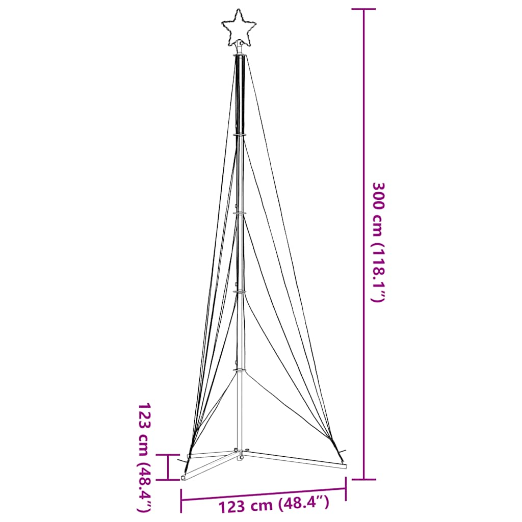 kék LED karácsonyfa 525 LED 302 cm