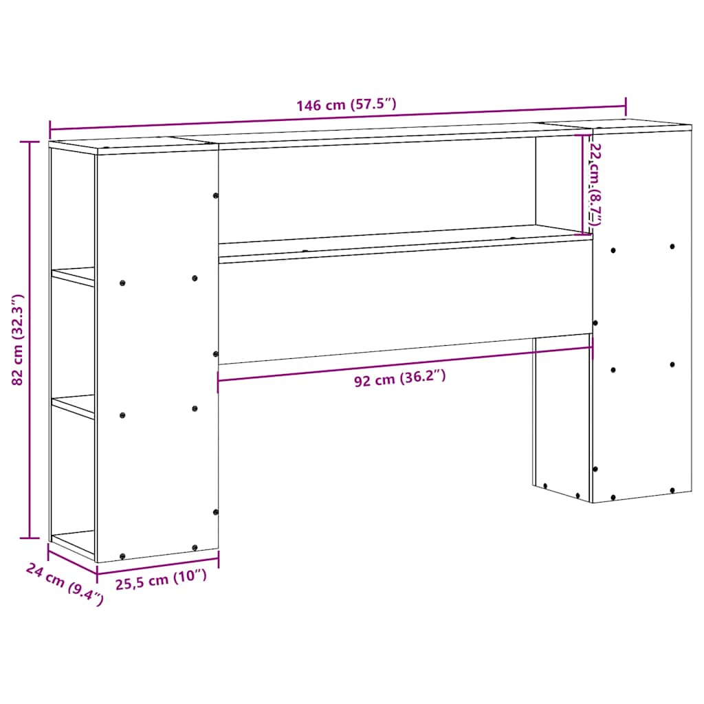 fehér tömör fenyőfa fejtámla tárolóval 140 cm