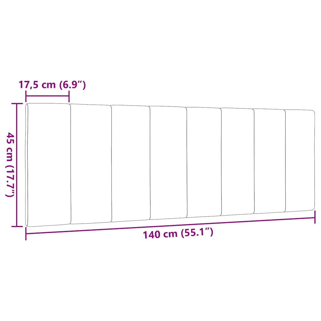 fekete szövet fejtámla párna Hanko 140 cm