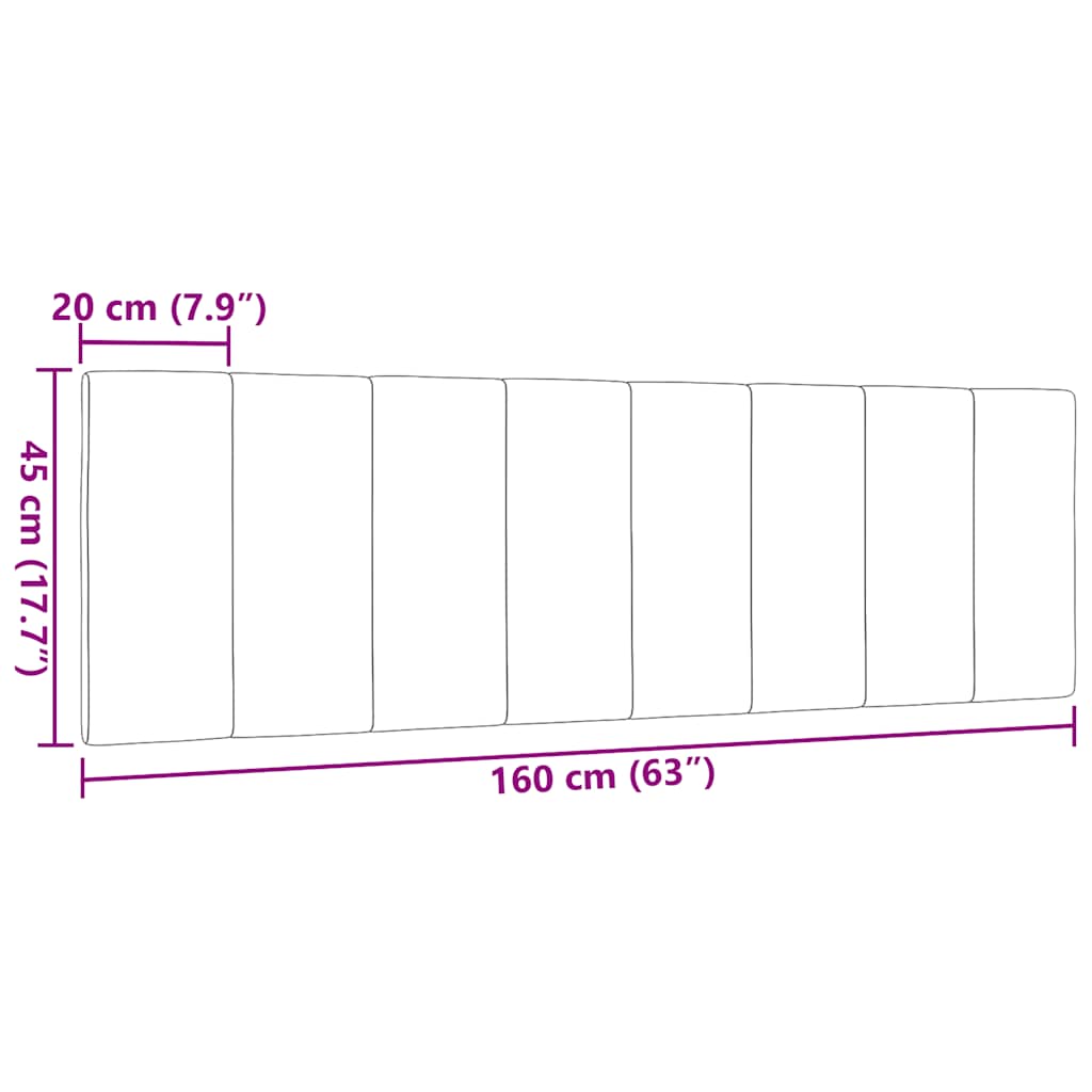 fekete szövet fejtámla párna Hanko 160 cm
