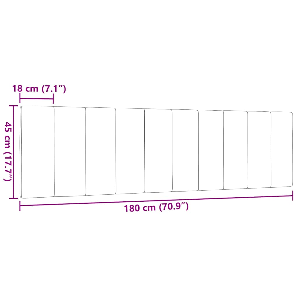 tópszínű szövet fejtámla párna Hanko 180 cm