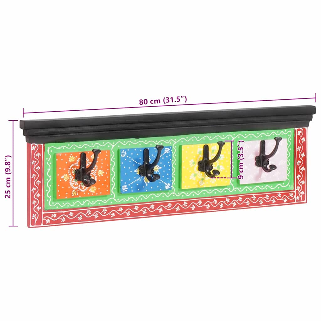 Kabáthorog Fekete 80 x 25 x 2 cm Tömör Mangófát