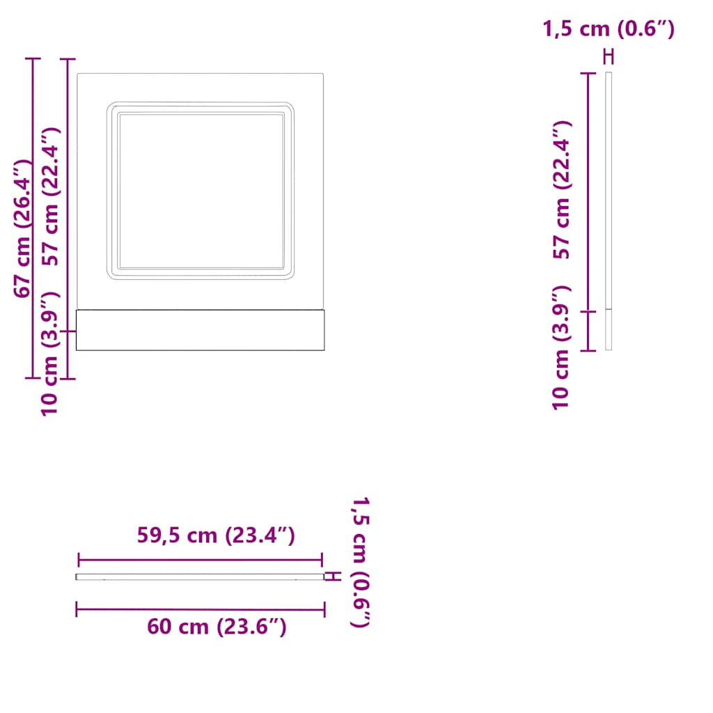 mosogatógép panel Kalmar beton szürke 60x1,5x57 cm műanyag fa