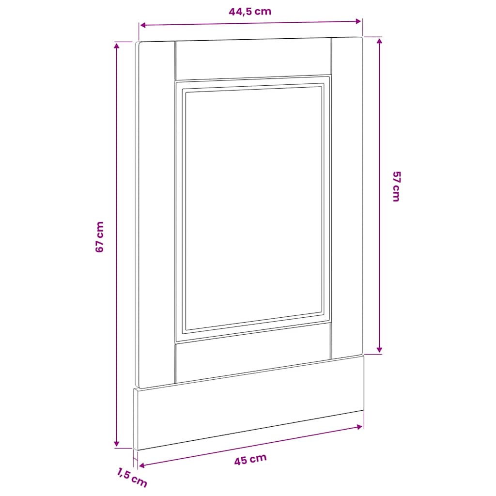 mosogatógép panel Porto Fehér 45x1,5x57 cm Mérnöki fa