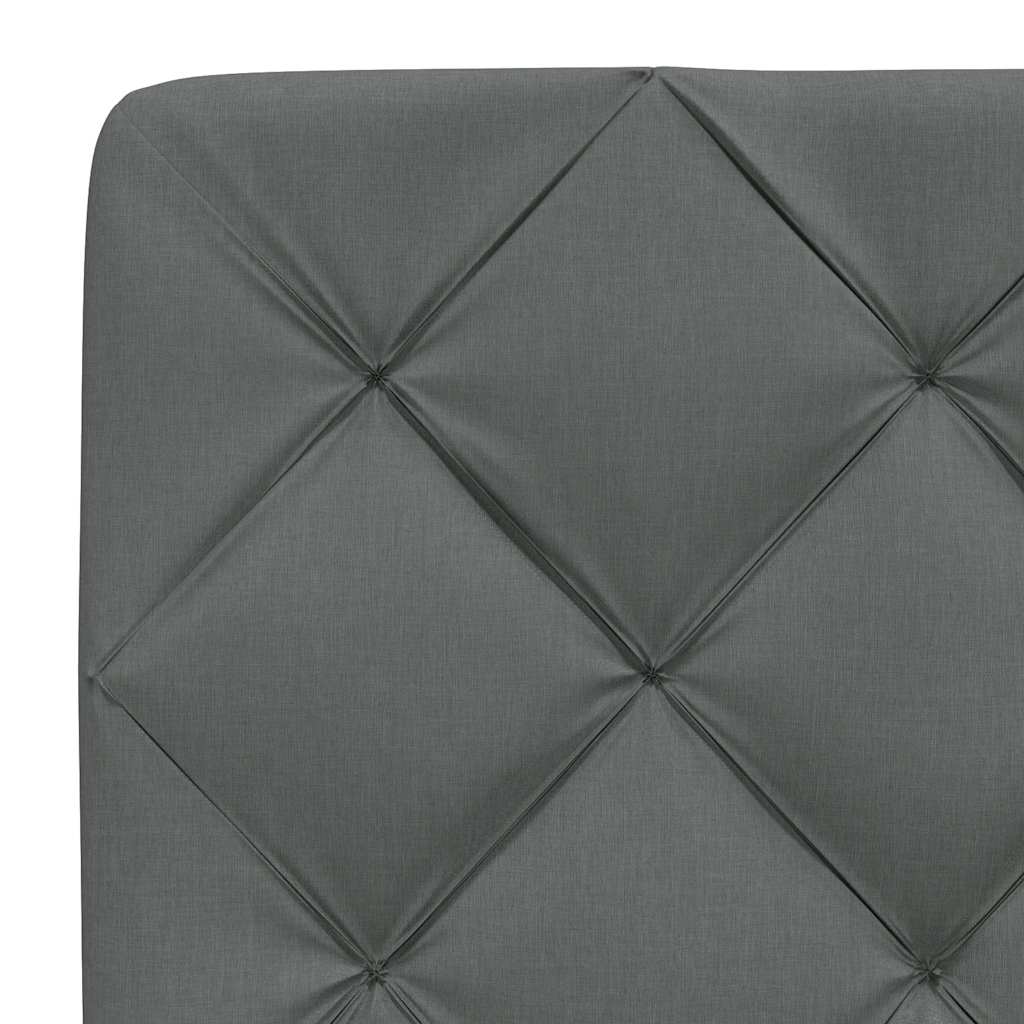 sötétszürke szövet ágykeret LED-es matrac nélkül 200 x 200 cm