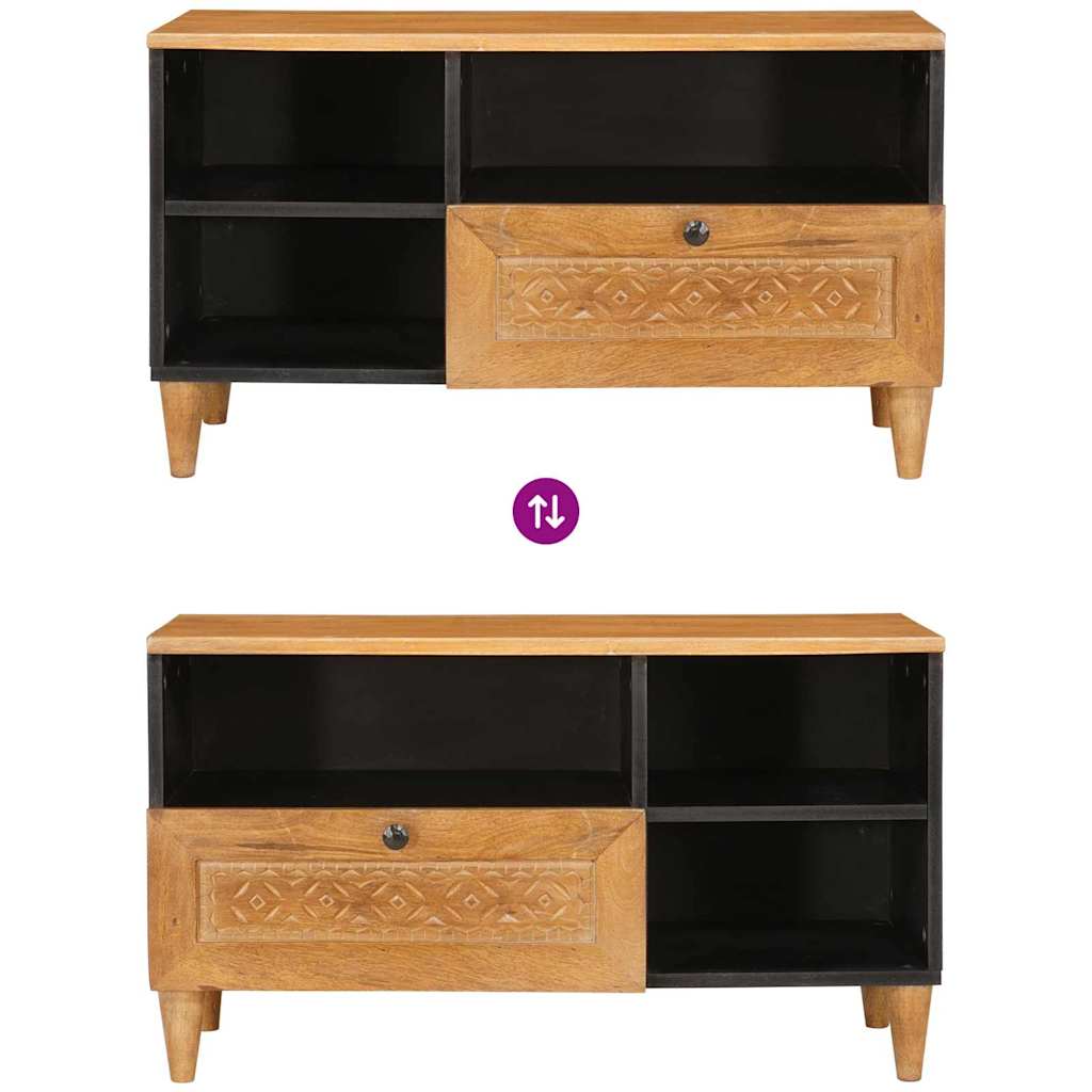 TV szekrény fiókkal polcokkal 80 x 33 x 46 cm Tömör Mangófát