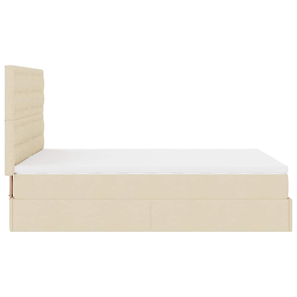 Oszmán ágykeret matracokkal krém 140x200cm szövet