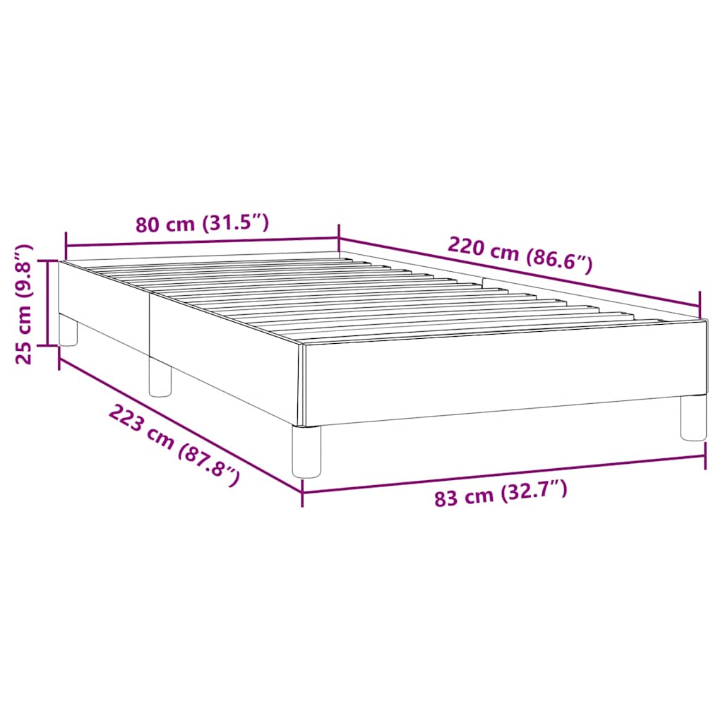 sötétkék bársony ágykeret matrac nélkül 80x220 cm