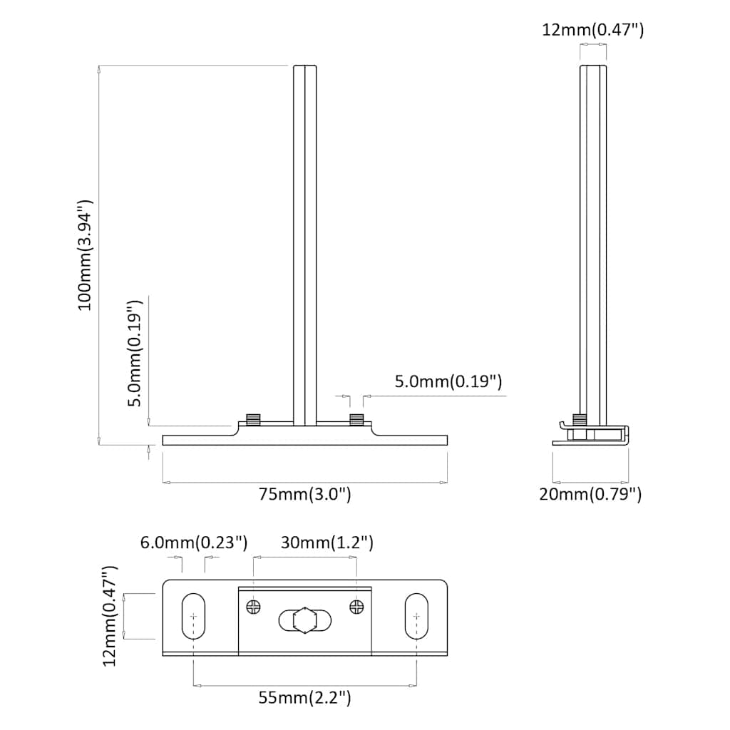 12db szénacél lebegő polckonzolok láthatatlan Ø12x100 mm