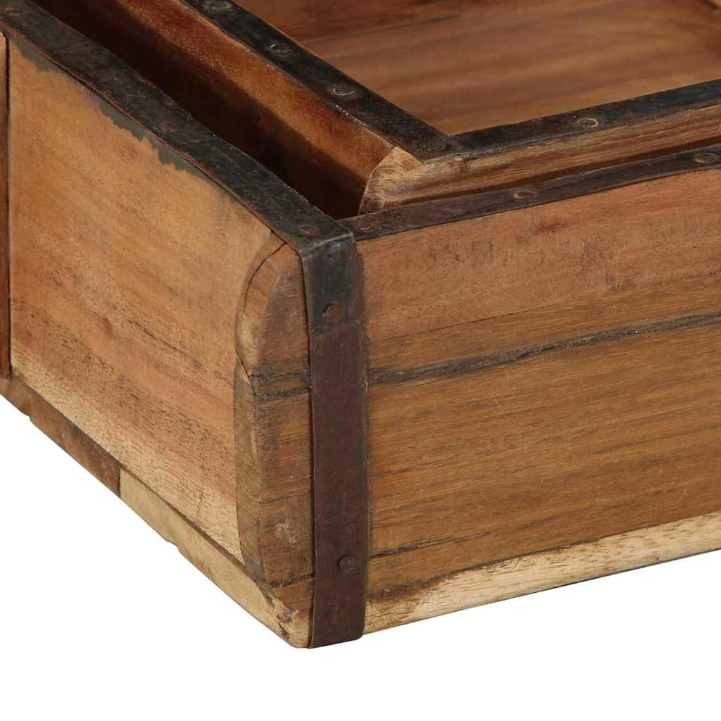 Tálca 2 pcs Barna 29 x 31 x 10 cm Szilárd Újrahasznosított Fa