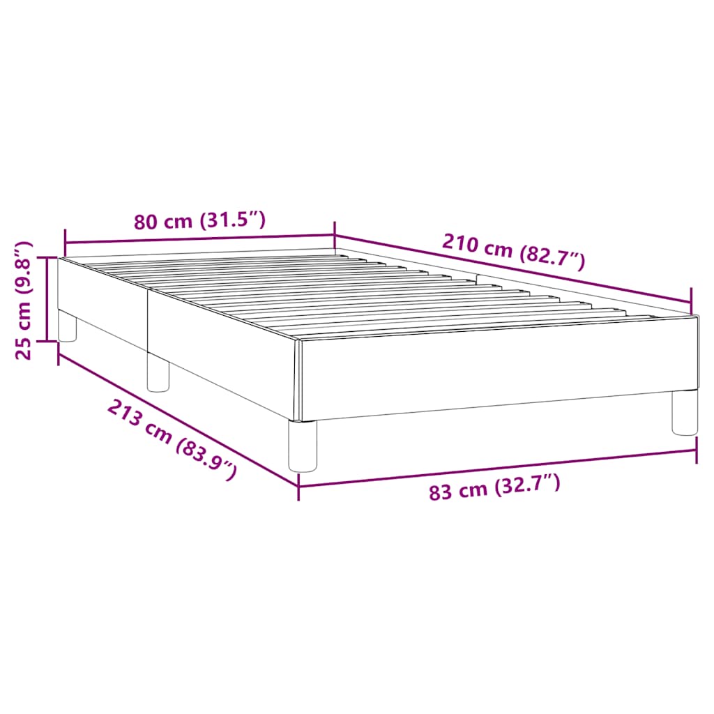 fekete bársony rugós ágy matrac nélkül 80x210 cm