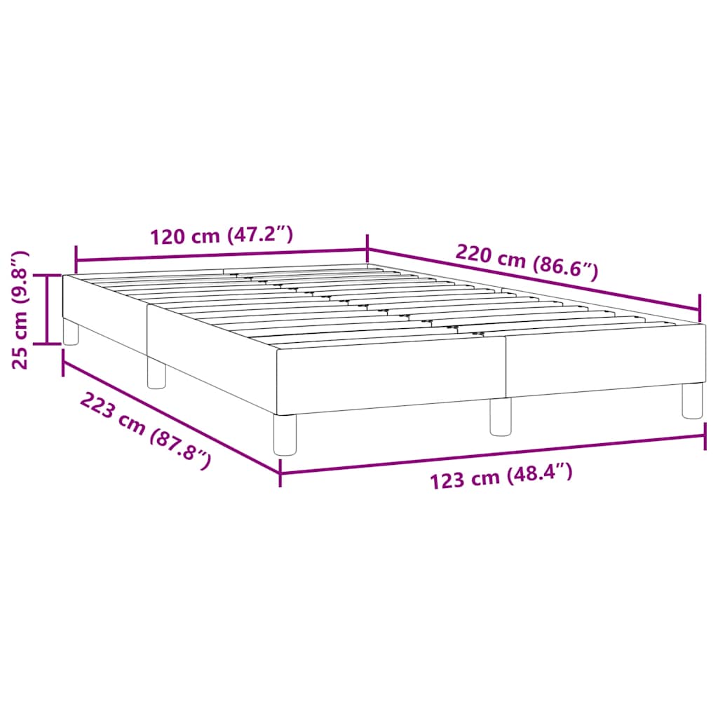 fekete bársony rugós ágy matrac nélkül 120x220 cm