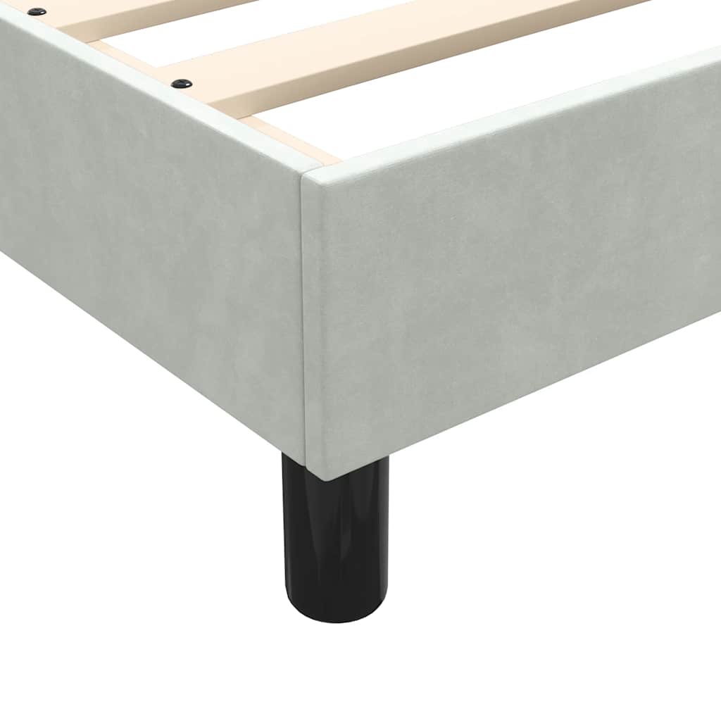 világosszürke bársony rugós és LED-es ágy matraccal 80x210 cm