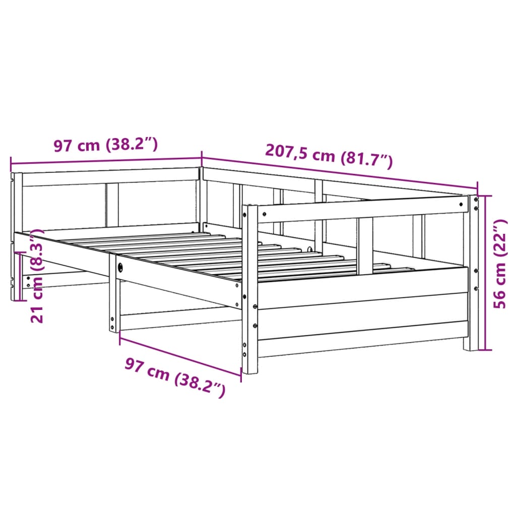 fehér tömör fenyőfa kanapéágy matraccal 90 x 200 cm