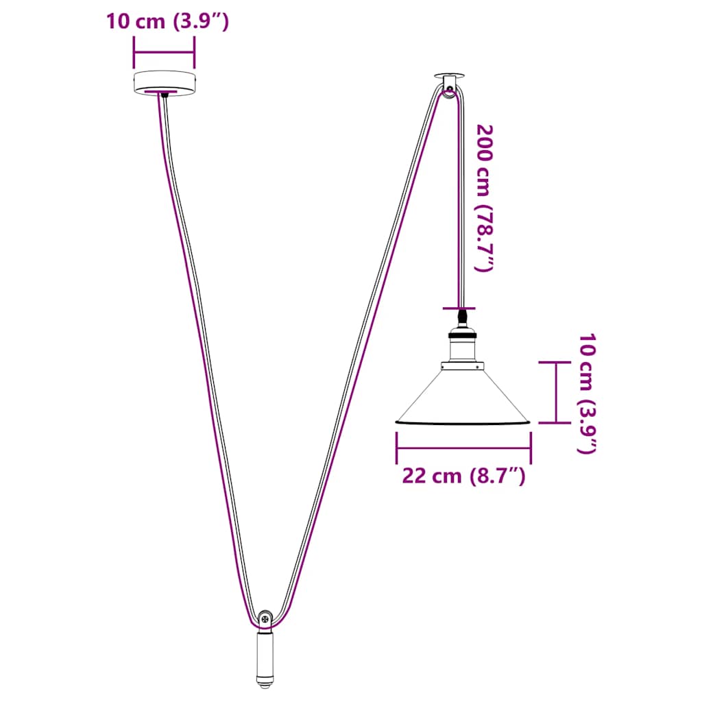 függesztéklámpa magassága állítható E27 fényes sárga Ø22cm fém