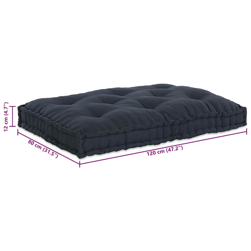 Pallet Sofa Párna Antracitszürke 120 x 80 x 12 cm Szövet