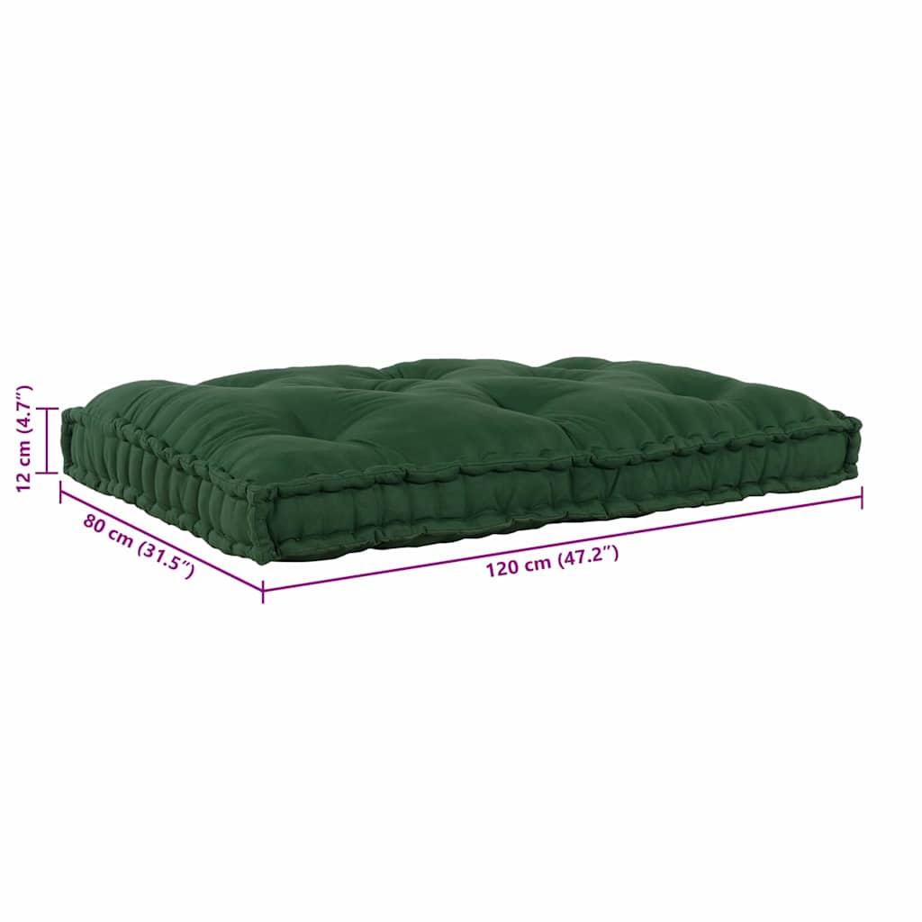Pallet Sofa Párna Zöld 120 x 80 x 12 cm Szövet