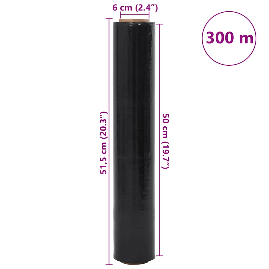 stretch fólia 6 pcs fekete 23 μm 50 cm x 300 m