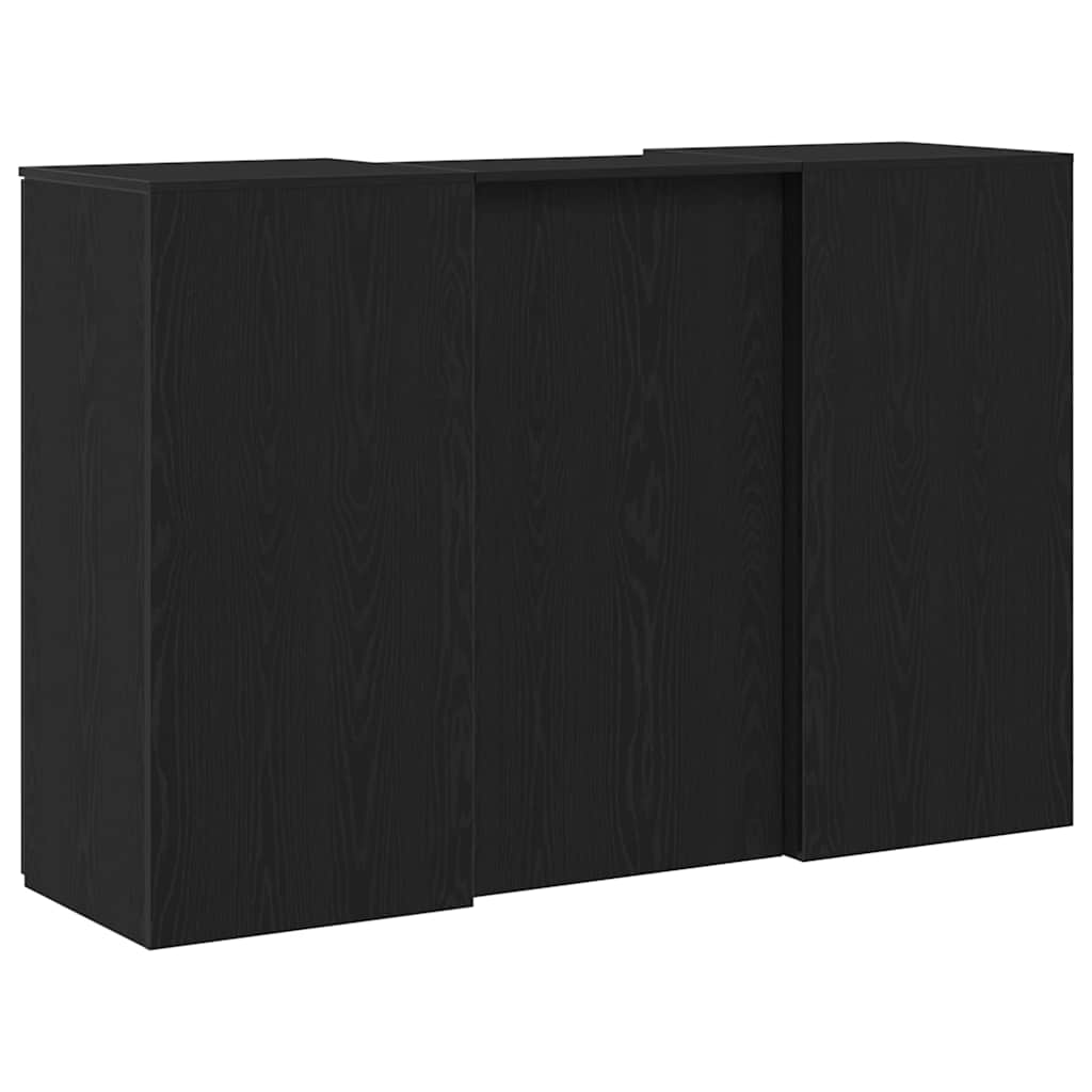 recepciós pult fekete tölgyszínű 155x50x103,5 cm szerelt fa