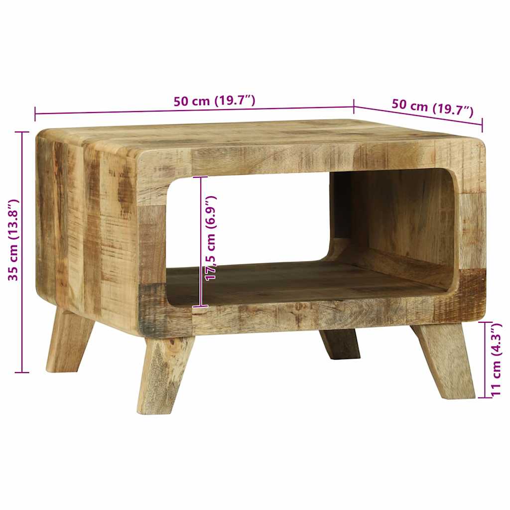 Dohányzóasztal Barna 50 x 50 x 35 cm Tömör Mangófát