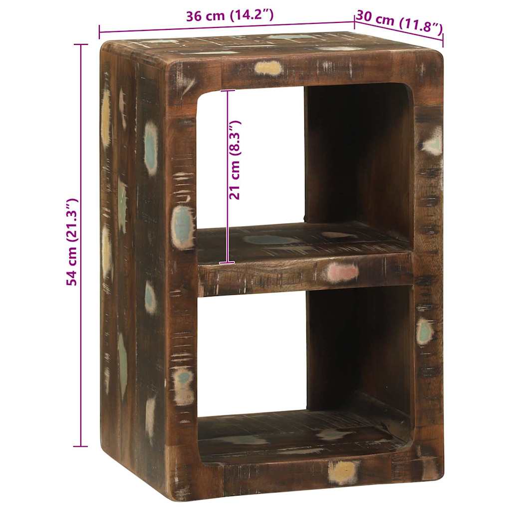 TV szekrény Sokszínű 36 x 30 x 54 cm Tömör újrahasznosított fa