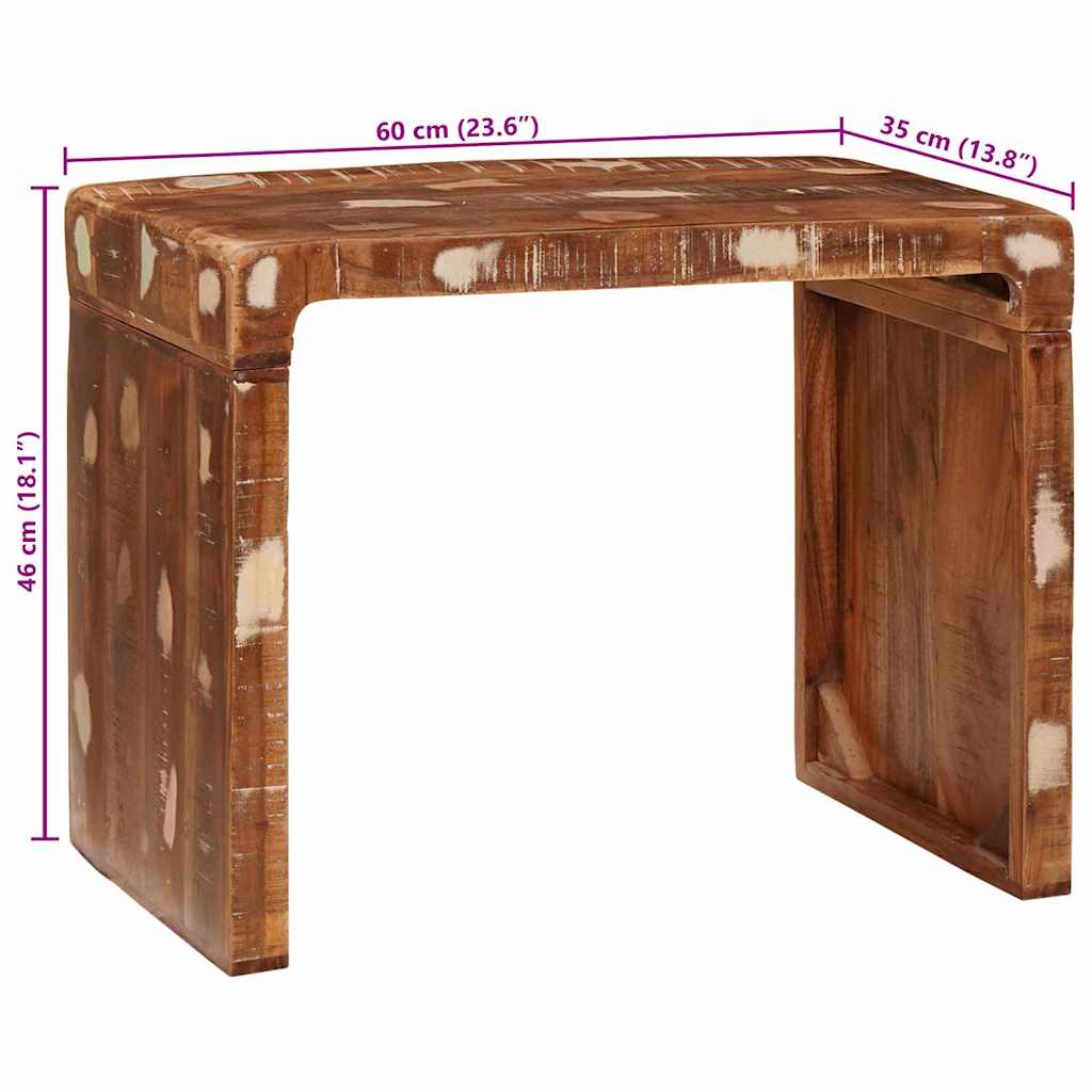 Végasztal Barna 60 x 35 x 46 cm Szilárd Újrahasznosított Fa