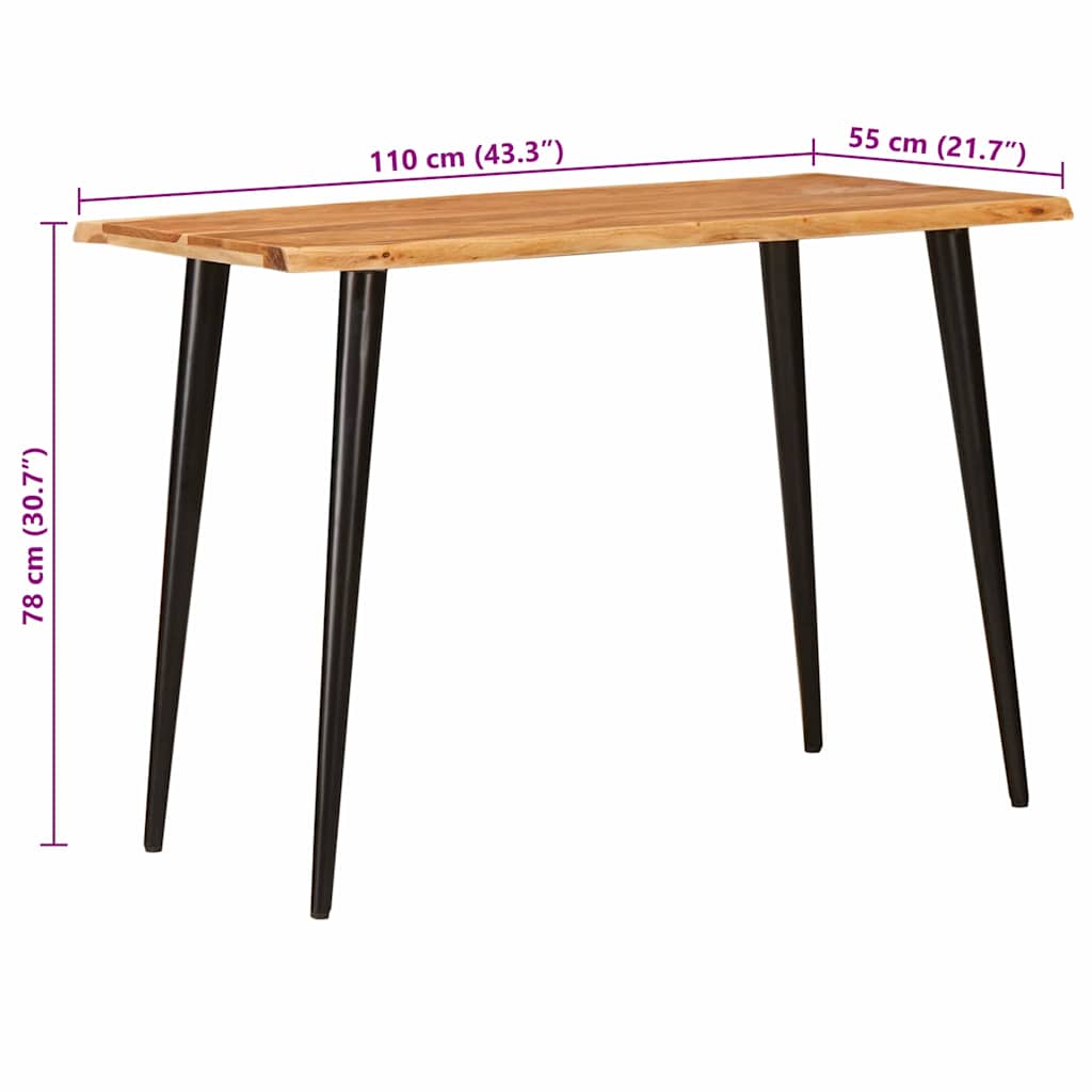 Étkezőasztalok Barna és fekete 110 x 55 x 78 cm Tömör Mangófát