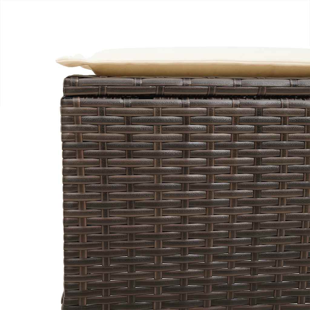 6 részes barna polyrattan kerti ülőgarnitúra párnával