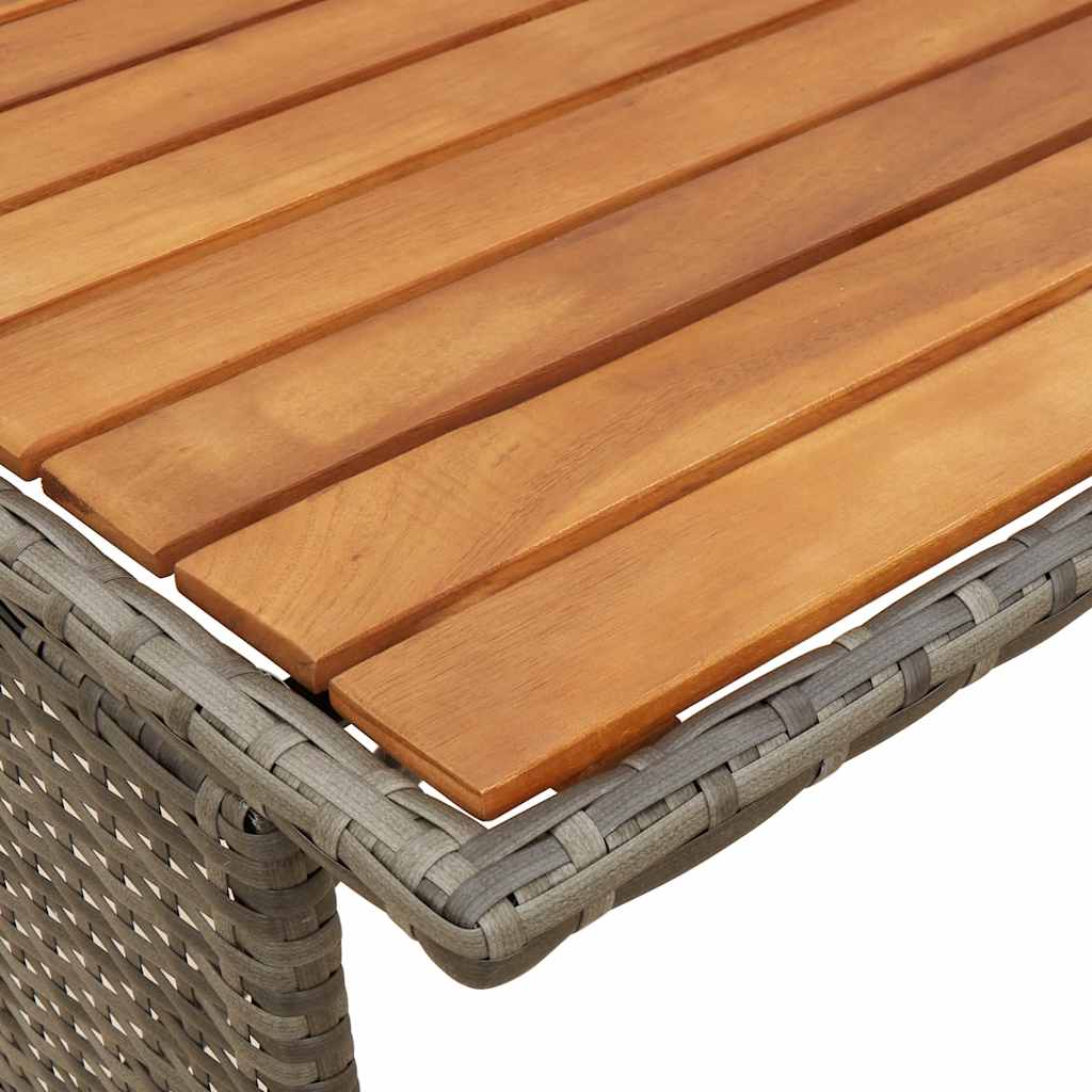 3 részes szürke polyrattan kerti étkezőgarnitúra párnával