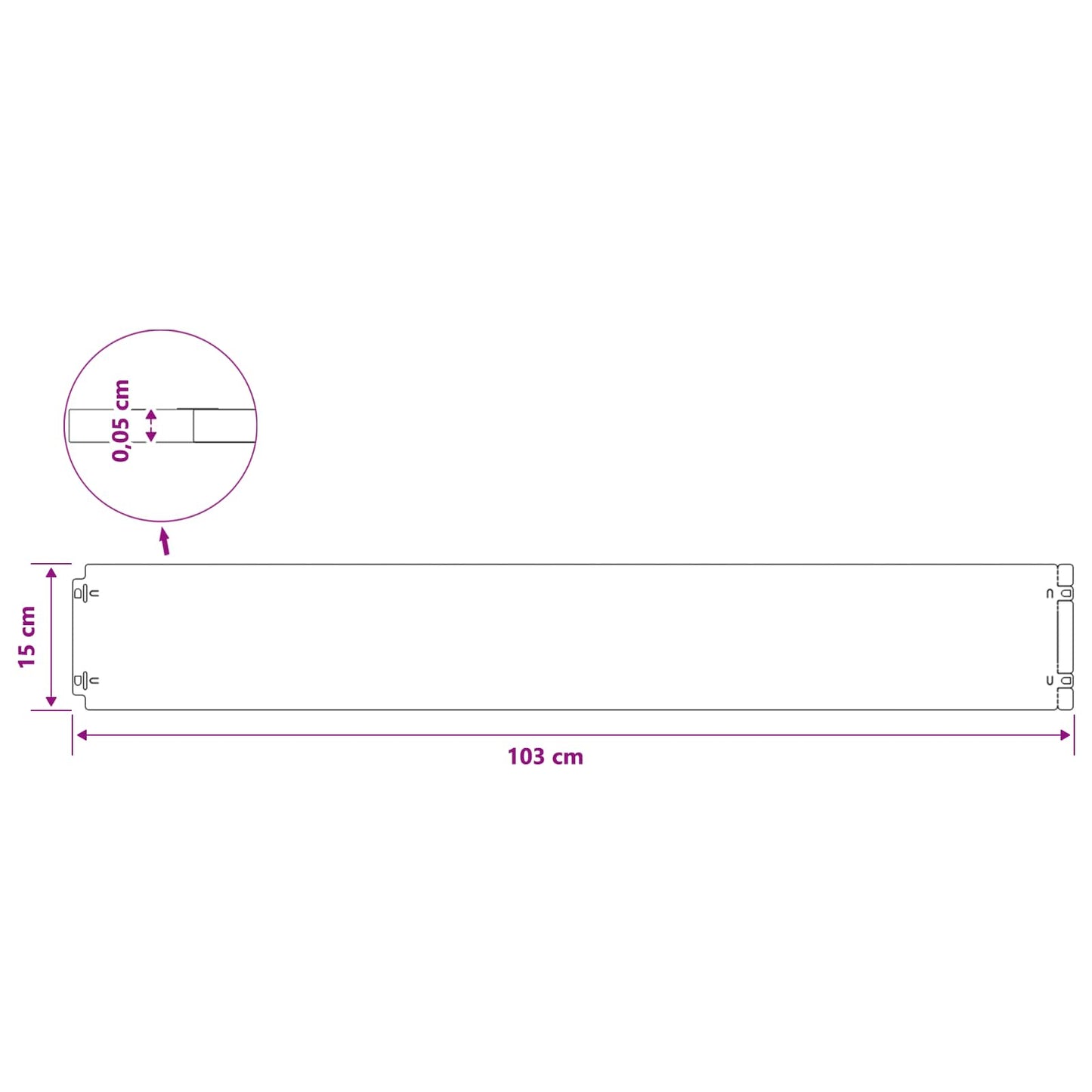 Fűszegélyezés 50 db 15 x 103 cm Acél Fekete