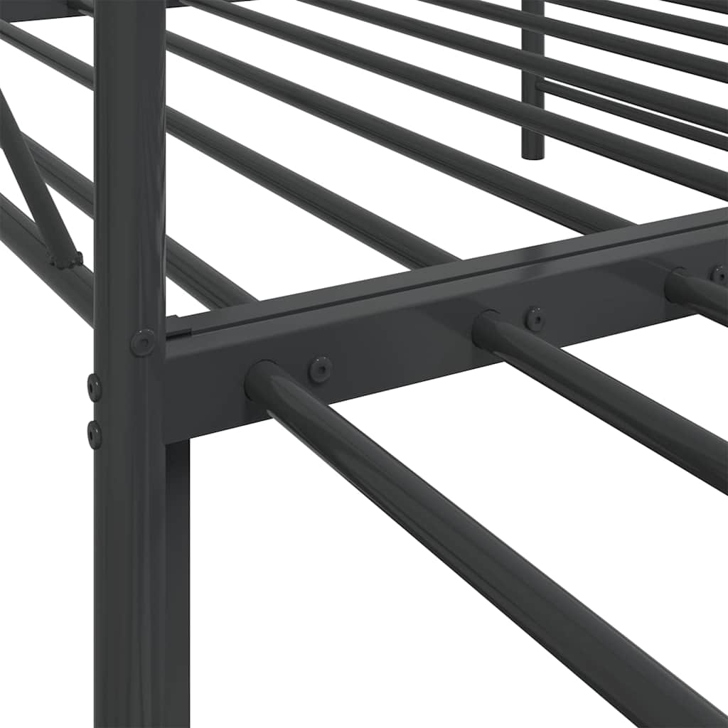 kihúzható kanapéágy matrac nélkül fekete 100x200 cm acél