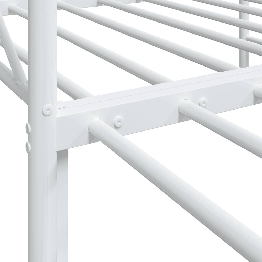 Daybed with Trundle without Mattress White 90x200 cm acél