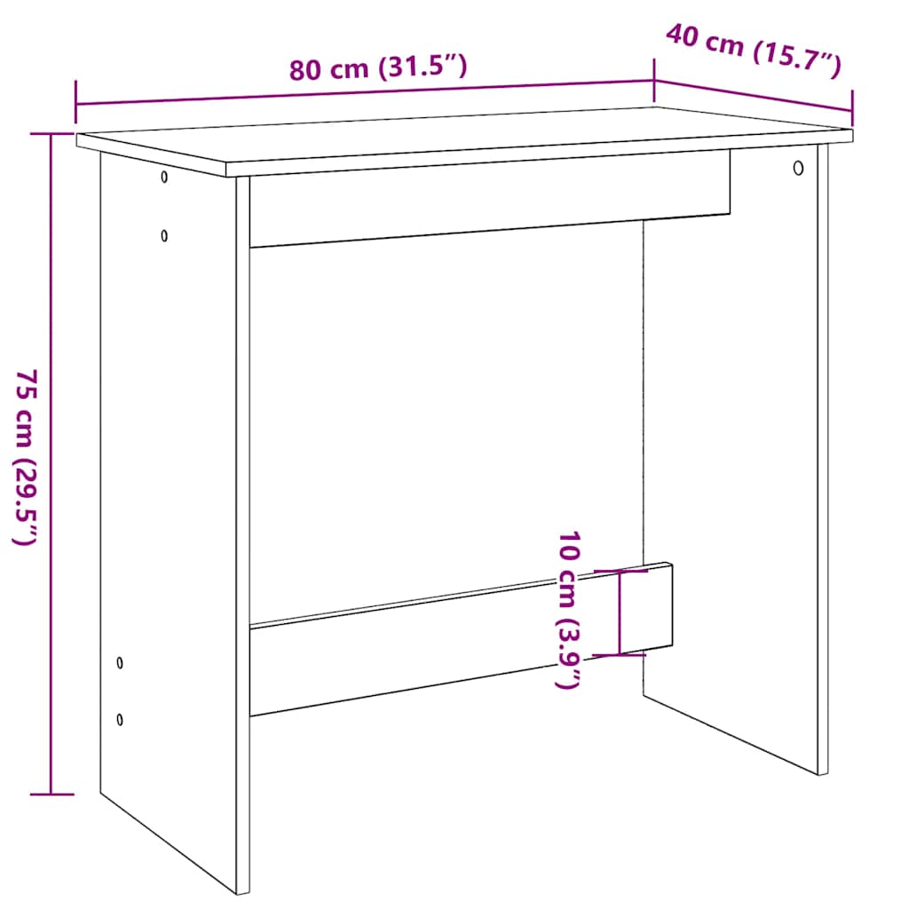 betonszürke forgácslap íróasztal 80 x 40 x 75 cm