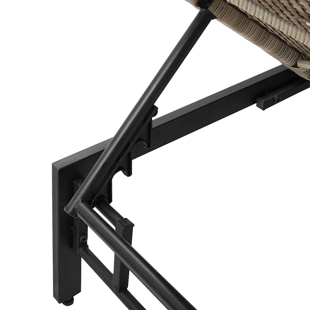 világosszürke polyrattan napozóágy párnával