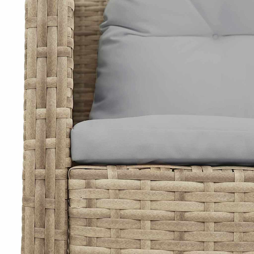 Kerti Kanapé Szett 6 pcs Beige és Világosszürke polirattan