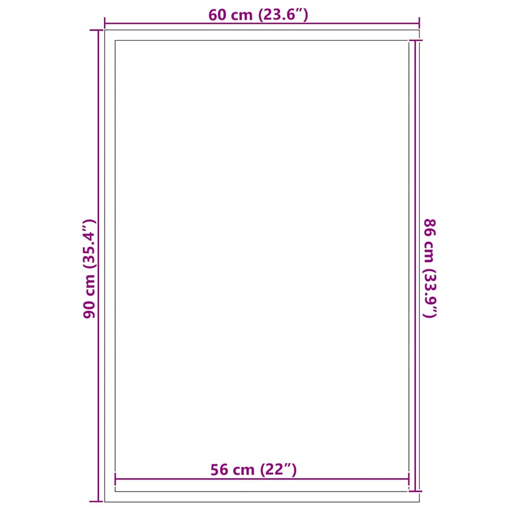 Ajtószőnyeg Fekete 60 x 90 cm Polipropilén