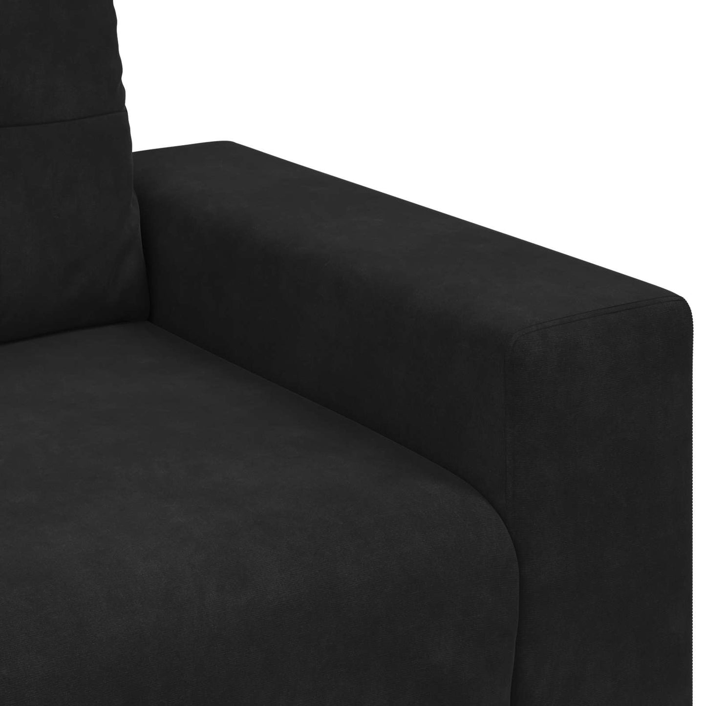 Kanapé Szett 3 pcs Fekete 221 x 80 x 80 cm Bársony
